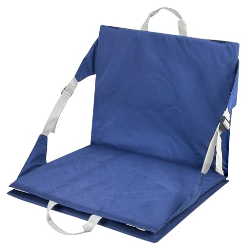 Sutekus Stadium Seat Cushion Waterproof Nylon Portable Bleacher Cushion Ultralight Seat Padding with Back Support for Spor...