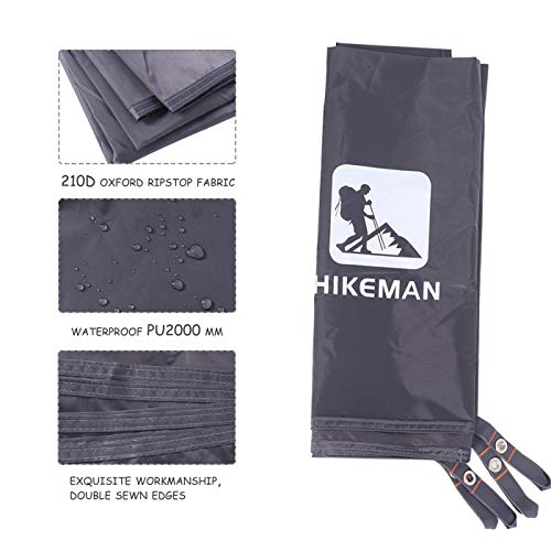 Hikeman Tent Footprint - Waterproof Camping Tarp, Heavy Duty Tent Floor Saver, Ultralight Ground Sheet Mat for Hiking, Bac...