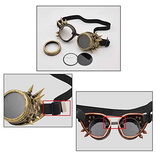 Steampunk Goggles Vintage silver stud welding glasses motorcycle goggles Gothic Cosplay Sunglasse