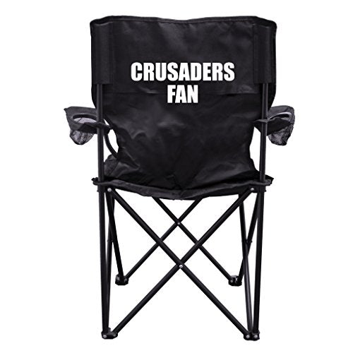 VictoryStore Outdoor Camping Chair - Crusaders Fan Black Folding Camping Chair with Carry Bag
