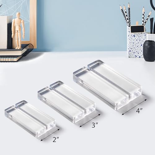 OUTNEE Acrylic Place Card Holders - 4 Inch Clear Table Number Holders Display Stand for Wedding Sign Name Card Menu Photo...