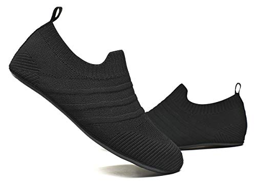 ZhaaDee Womens Mens Slippers with Rubber Sole Ultra-Lightweight House Slipper Socks Around House Shoes Non Slip Indoor&Out...