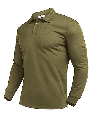 Deyeek Men's Polo Shirts Long Sleeve Golf Polo Shirts for Men Quick Dry UPF 50+ Sun Protection Polos Casual Collared Shirts