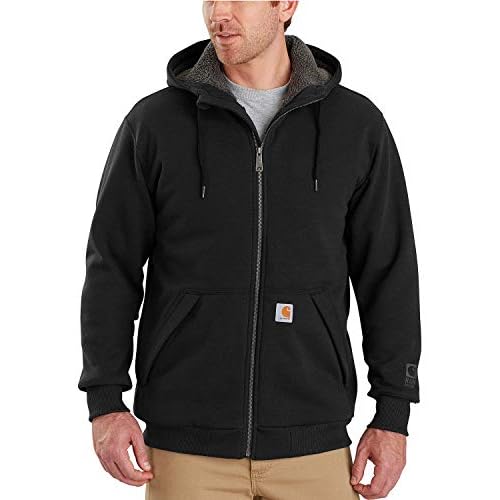 Carhartt Men's Big & Tall RD Rockland Sherpa Lined Hooded Sweatshirt, Black, 3X-Large