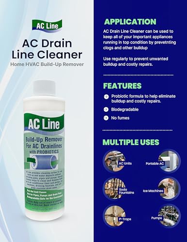 AC Line AC Drain Line Cleaner - 6 Pack / 18 Month Supply - Cleans HVAC drain lines, cleaner, condensate lines, fountain dr...