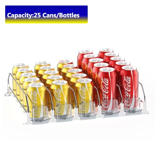 AMLLLC Drink Dispenser for Fridge,Automatic Pusher Glide Soda Can Dispenser for Refrigerator and Adjustable Width - Storag...