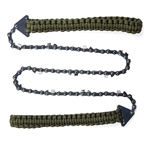 Sucrain Pocket Chainsaw with Paracord Handle, Folding Chain Hand Saw, Emergency Outdoor Survival Gear for Camping, Huntin...