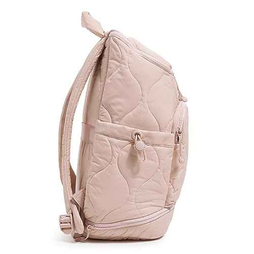 Vera Bradley Women's Featherweight Commuter Backpack Travel Bag, Rose Quartz, One Size
