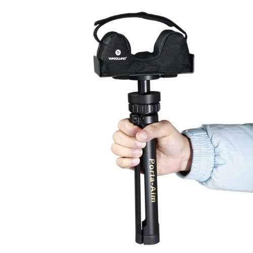 Vanguard Porta Aim Gun Rest. Compact and Portable Bench Rest. Quick Height Adjustment. Anti-Vibration Bag Rotates 360 Degrees , Black