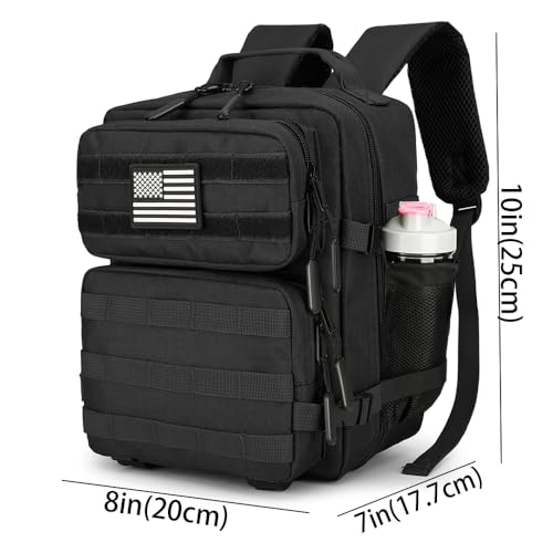 HongXingHai 9L Mini Tactical Backpack for Men and Women, Tactical Backpack Small for Hiking, Small Tactical Bag（Black）