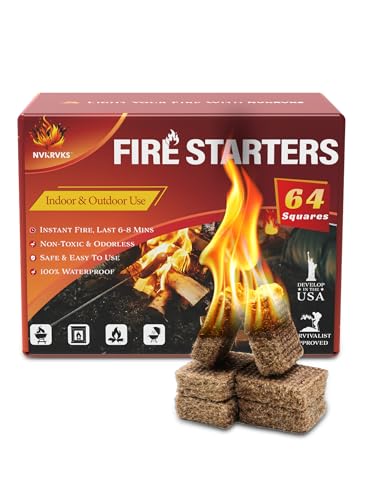 Nvkrvks Fire Starter, Easy-Burning Fire Starter Squares for Wood Stoves, Campfires, Grill Pit and Fireplace, Natural & Wat...
