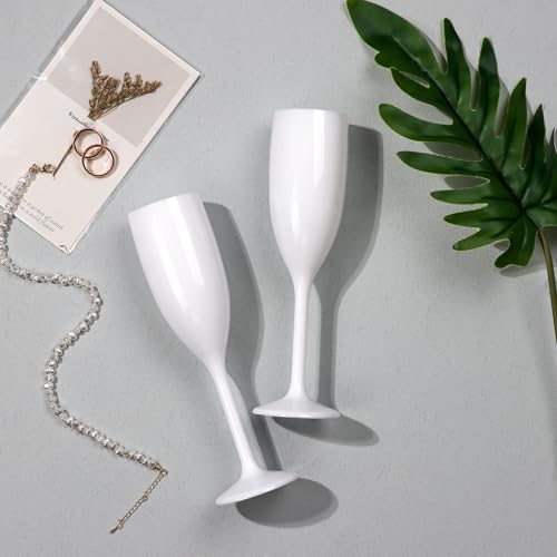XUWAIDSGN Champagne Flute Acrylic Champagne Glasses Wedding Toasting Champagne Flute Goblet Plastic Reusable Unbreakable C...