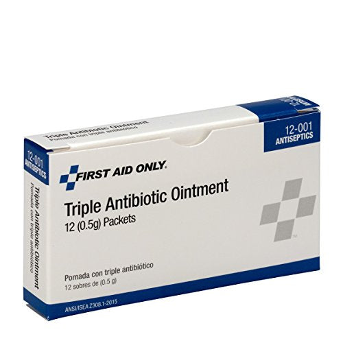 First Aid Only 12-001 Triple Antibiotic Ointment Packet (Box of 12)