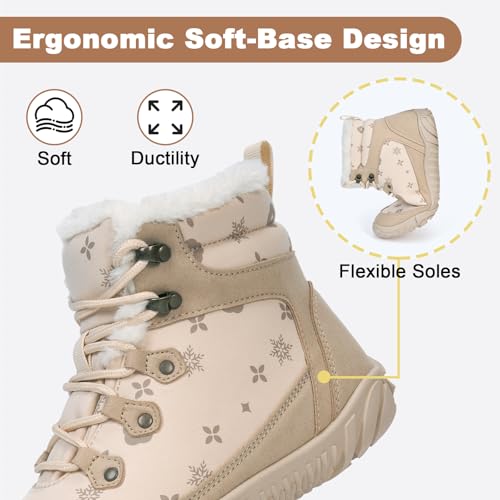 Hi-Y2Kgirls Winter Footwear Barefoot Shoes Women Men Zero Drop Barefoot Hiking Boots Slip On Warm Waterproof Snow Boot Min...