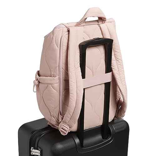Vera Bradley Women's Featherweight Commuter Backpack Travel Bag, Rose Quartz, One Size