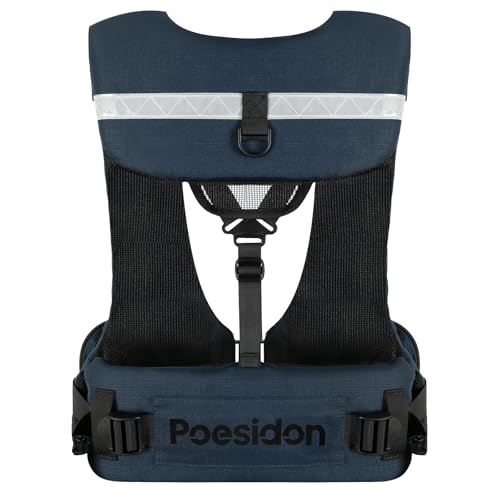 Poesidon Adjustable Lightweight Breathable Water Safety Life Jacket | Classic Unisex Design | Multi-Functional Dual Storag...