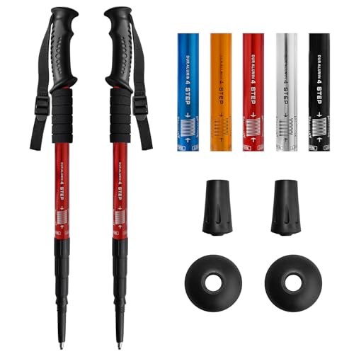 Ynaize 2 Pack Hiking Poles for Junior, Nordic Walking Trekking Pole Hiking Sticks Lightweight Collapsible & Shock-Absorben...
