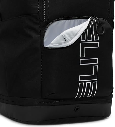 Nike, Unisex, Varsity Elite Backpack (32L), Black/Black/Metallic Silver, One Size