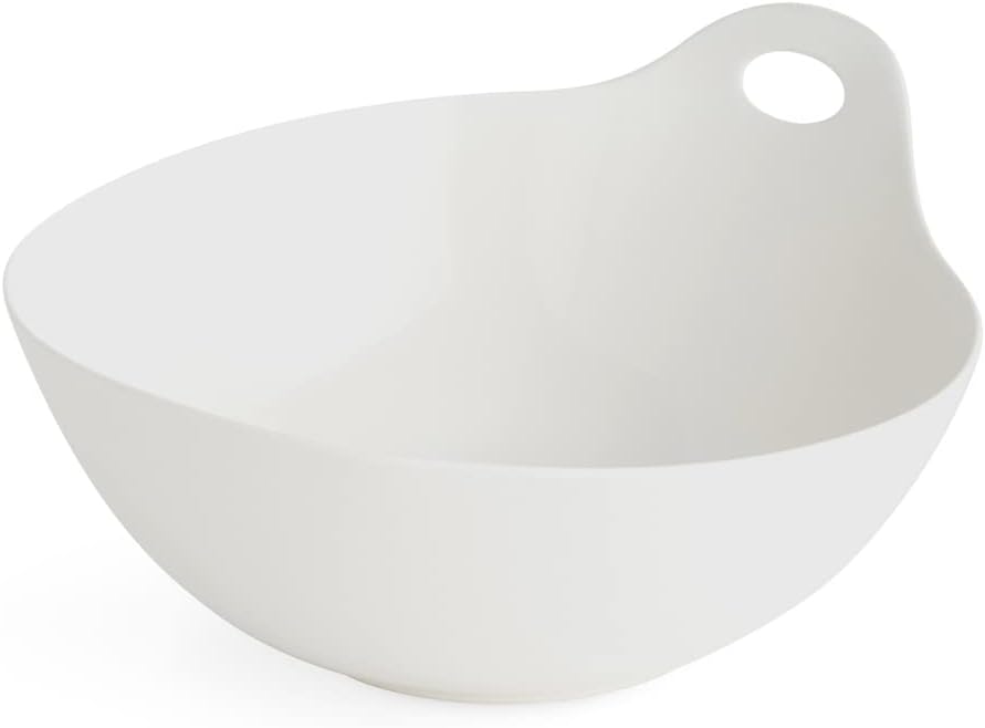 Nambe Portables Round Serving Bowl – 11-inch, Porcelain Salad Bowls, Fruit Display Dish for Kitchen Counter, Serve Side Dishes at Dinner Party Buffet, Microwave and Dishwasher Safe