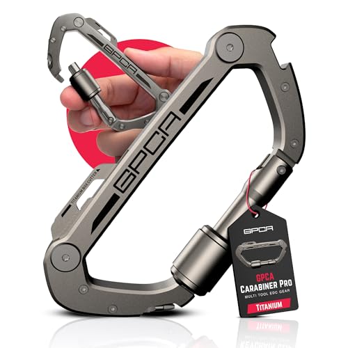 GPCA Multi-Tool Carabiner Clip D Ring Key Chain - Heavy Duty Key Clip for Keys, Small Carabiner Clip, Carabiner Heavy Dut...