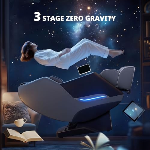 Mazzup Massage Chair, 3D Massage Chair Full Body, Zero Gravity Shiatsu Recliner W/Heating, SL Track, Wireless Charger, Blu...