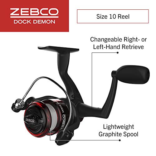 Zebco Dock Demon Spinning Reel or Spincast Reel and Fishing Rod Combo, 30-Inch Durable Fiberglass Rod, QuickSet Anti-Rever...