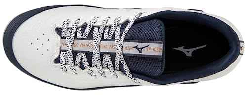 Mizuno Women's Finch Elite 6 Low TPU Softball Cleat, White/Navy, 9