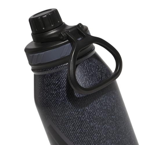 adidas 1 Liter (32 oz) Metal Water Bottle, Hot/Cold Double-Walled Insulated 18/8 Stainless Steel, Twill Black/Black/Grey F...