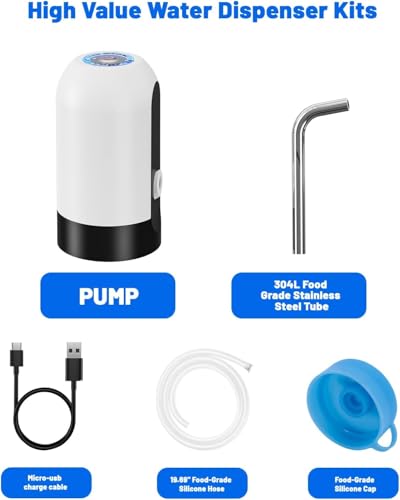 Myvision Water Dispenser for 5 Gallon Bottle,Portable USB Charging Electric Water Pump, Drinking Water Jug Pump for Home, ...