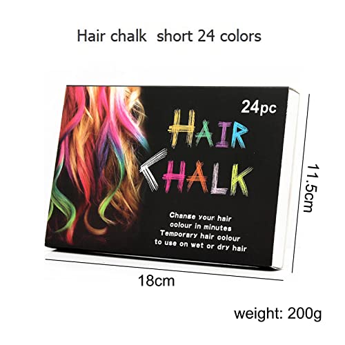 24 Colors Hair Chalk for Birthday, Cosplay, and Masquerade - Washable, Easy Application, Christmas Gifts for Girls and Teens