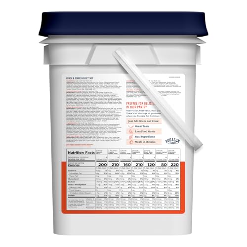 Lunch & Dinner Variety Kit Emergency Food Supply, 113 Servings, 25 Year Shelf Life - Dehydrated Meals, Survival Food Campi...