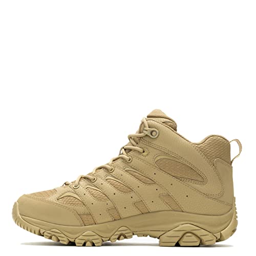Merrell mens Moab 3 Tactical Mid Waterproof Boots, Coated Leather & Mesh Upper Combat Hiking Work Shoes