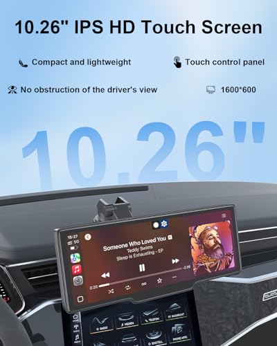 HK5 Carplay Screen for Car, 10.26’’ HD Wireless Apple Carplay & Android Auto Touchscreen with Backup Camera, Car Play Scre...