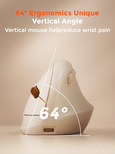 DAREU Ergonomic Vertical Wireless Mouse,2.4GHz / BT Optical Vertical Mice with Ergo Design for Comfort and Reduced Wrist S...