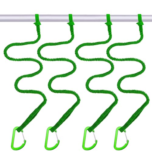 MOOCY Kayak Paddle Leash, 3-7 ft Stretchable Strap Lanyard for SUP, Canoeing, Fishing Accessories - Secure Bungee Rod Hold...