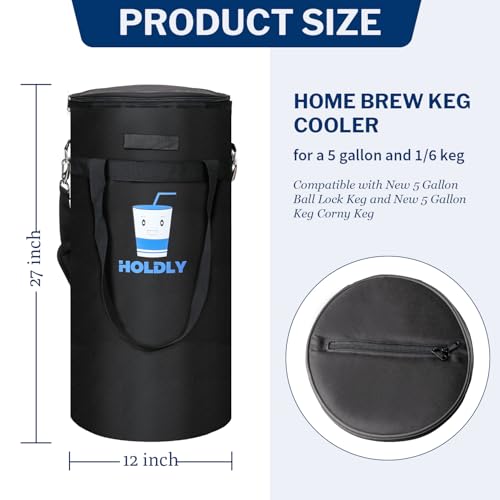 Holdly Keg Cooler for Home Brew – Portable 5 Gallon Keg Cooler Bag with Waterproof Lining and Durable Oxford Cloth