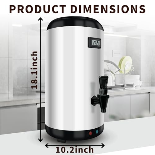 Nalison Insulated Beverage Dispenser-WITH HEATING,75 Cup Hot Drink Beverage for Catering-Stainless Steel Hot Beverage Disp...
