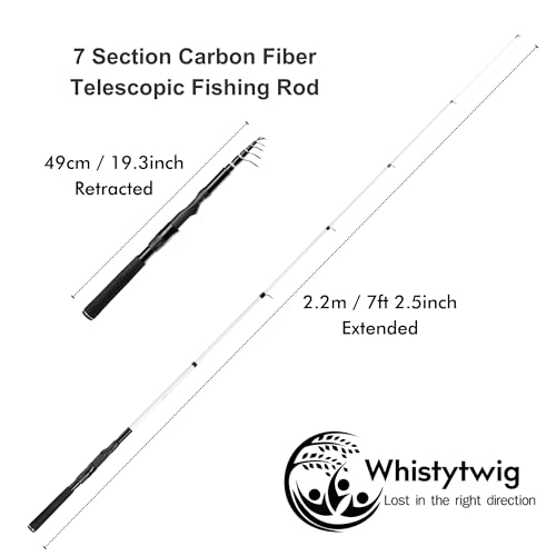 Whistytwig Compact Telescopic Fishing Rod - Versatile Retractable Pole for Fresh & Saltwater, Portable Fishing Rod, Ideal ...