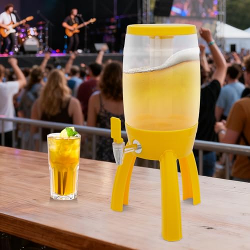 Mimosa Tower,Beer Dispenser With Ice Tube And Spigot,3l / 101.44 Oz Party Drink Dispenser With Led Light For Bar/Party,Bee...