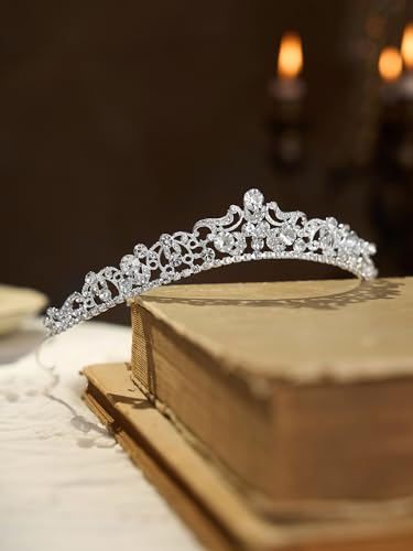 SWEETV Wedding Tiaras and Crowns, Rhinestone Bridal Crown Princess Tiara Headpieces for Women and Flower Girls, Bridgerton...