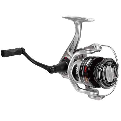 Lew's Laser SG Speed Spin Freshwater Spinning Fishing Reel, Size 400 Reel, Right or Left-Hand Retrieve, 5.2:1, Zero Reverse 1-Way Clutch Bearing, Silver (Clam Package)