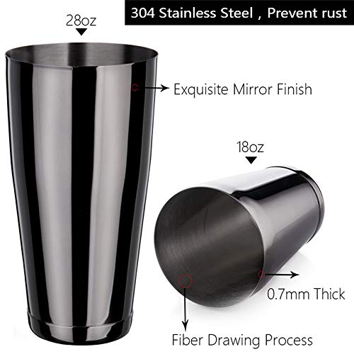 Stainless Steel Boston Shaker - 2-piece 18oz & 28oz Professional Bartender Cocktail Shaker Bartender Shaker Kit - CTSK0013...