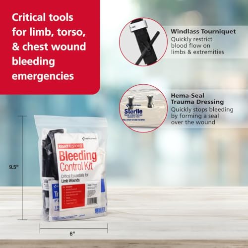First Aid Only 91512 Critical Essentials Bleeding Control Kit for Limb Wounds, 7 Pieces