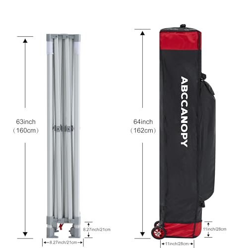 ABCCANOPY Universal 10X10 Pop up Canopy Tent Roller Bag, Black