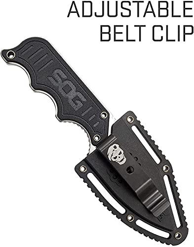 SOG Small Fixed Blade Knife - Instinct Boot Knife, EDC Knife, Neck Knife, 2.3 Inch Full Tang Blade w/ Knife Sheath and Cli...