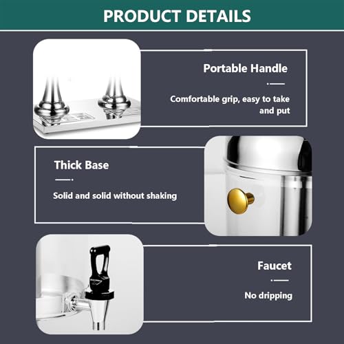 Commercial Beverage Dispenser with Tap | Chillers & Water Fountains | Stainless Steel Cold Drink Machine for Cafe Buffet B...