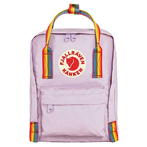 Fj?llr?ven K?nken Rainbow Mini Backpack for Men, and Women - Durable Fabric with Adjustable Shoulder Straps, and Lightweight Backpack Pastel Lavender/Rainbow One Size One Size