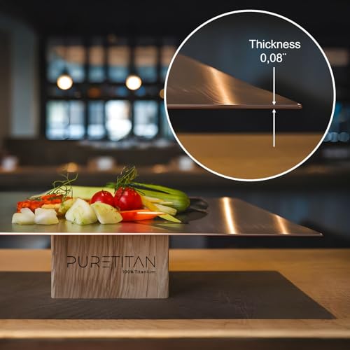 Pure Titan® Non-Porous Titanium Cutting Board – Superior Hygiene, Dishwasher Safe & Non-Slip | Ideal for Chefs, Raw Meat, ...