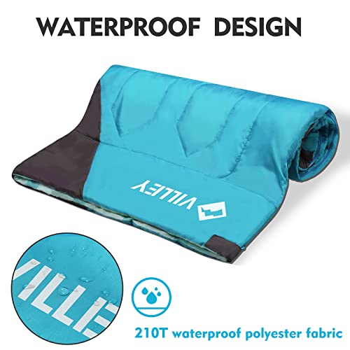 VILLEY Camping Sleeping Bag, Lightweight Backpacking Sleeping Bag with Carrying Bag for Adults & Kids, Outdoor Camping Hik...