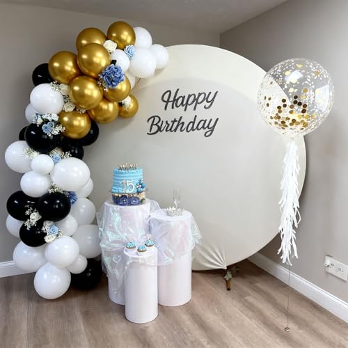 Black and Gold Balloons, 60PCS 12 Inch Confetti Gold and Black Balloons for Birthday, Wedding, Graduation, Baby Shower, En...